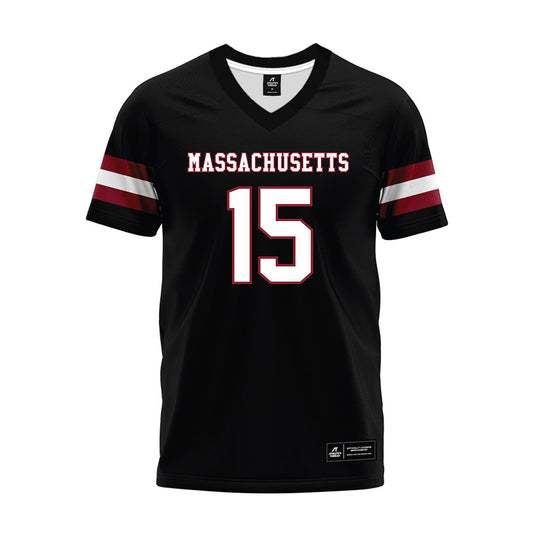 UMass - NCAA Football : Tavian Dashiell - Black Premium Football Jersey-0