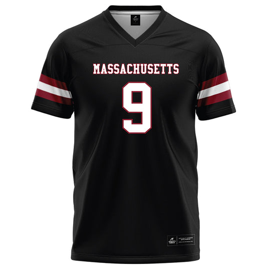 UMass - NCAA Football : Justin Krueger - Black Football Jersey-0