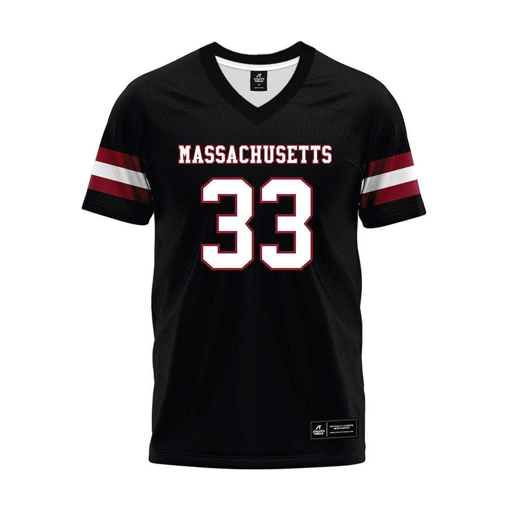 UMass - NCAA Football : Seamus McIntyre - Black Premium Football Jersey-0