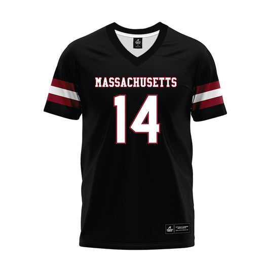 UMass - NCAA Football : Ryan Barnes - Black Premium Football Jersey-0
