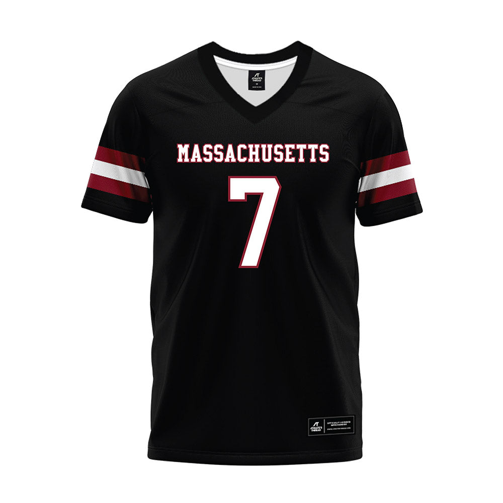 UMass - NCAA Football : TJ Magee - Black Premium Football Jersey-0