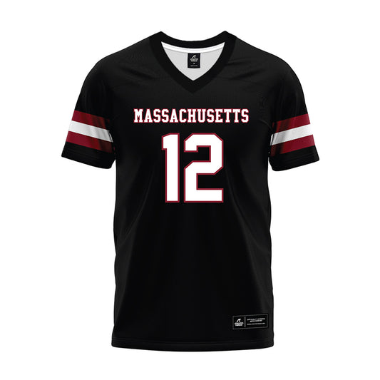 UMass - NCAA Football : Dequoria Warner - Black Premium Football Jersey-0