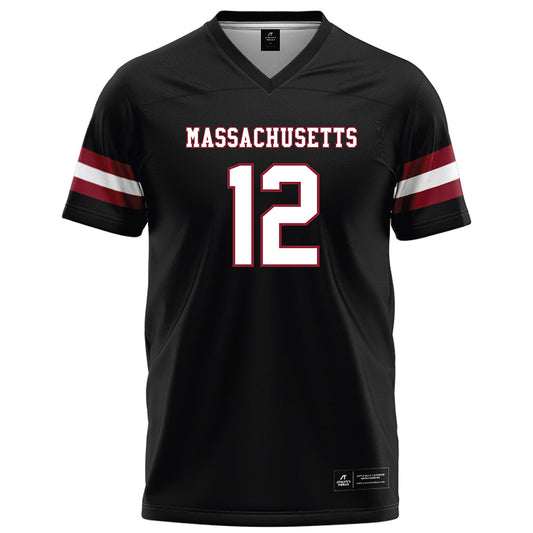 UMass - NCAA Football : Dequoria Warner - Black Football Jersey-0