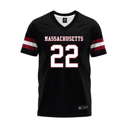 UMass - NCAA Football : Tk Davis - Black Premium Football Jersey-0