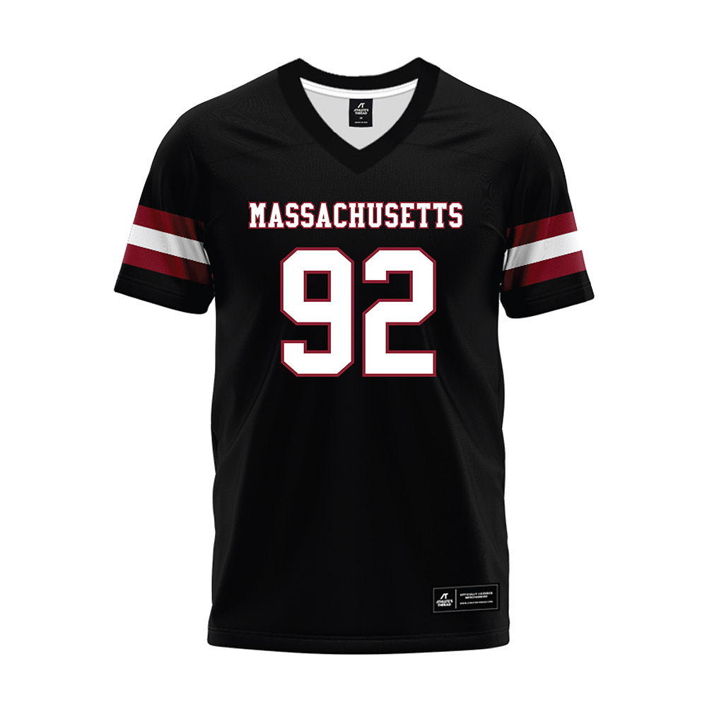 UMass - NCAA Football : Romando Johnson - Black Premium Football Jersey-0