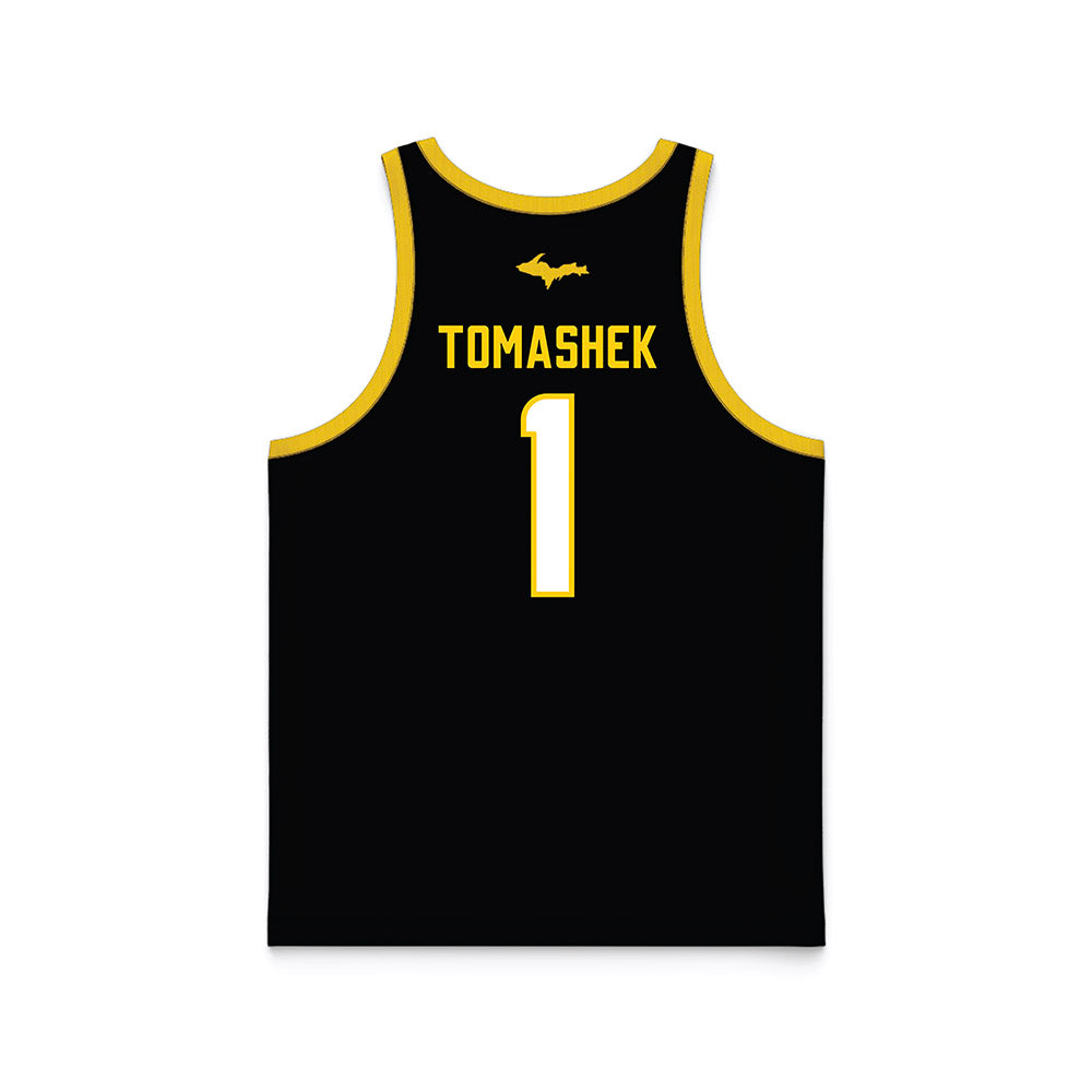Michigan Tech - NCAA Men's Basketball : Marcus Tomashek - Black Basketball Jersey