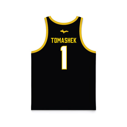 Michigan Tech - NCAA Men's Basketball : Marcus Tomashek - Black Basketball Jersey