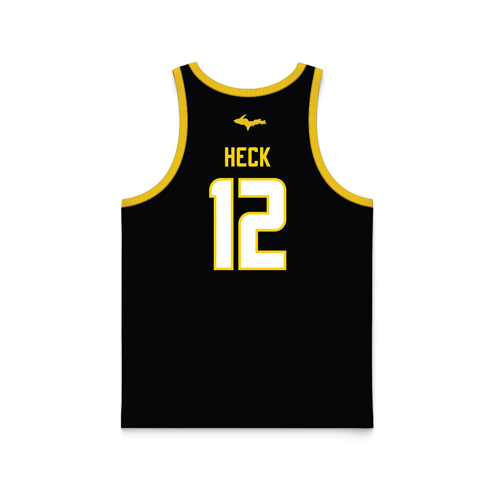 Michigan Tech - NCAA Men's Basketball : Ethan Heck - Black Basketball Jersey