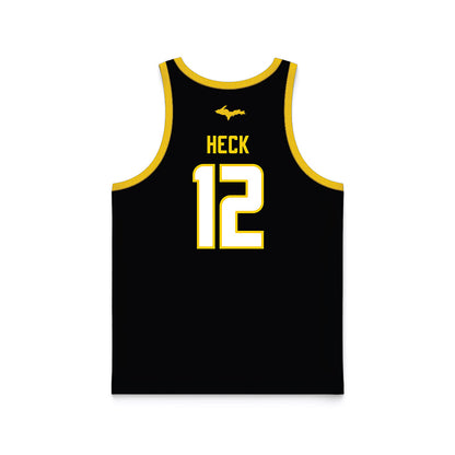 Michigan Tech - NCAA Men's Basketball : Ethan Heck - Black Basketball Jersey