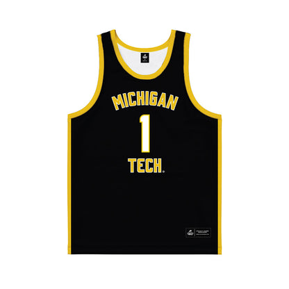 Michigan Tech - NCAA Men's Basketball : Marcus Tomashek - Black Basketball Jersey