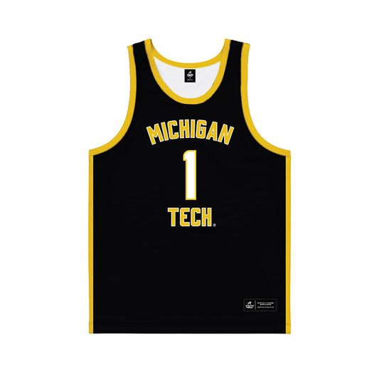 Michigan Tech - NCAA Men's Basketball : Marcus Tomashek - Black Basketball Jersey