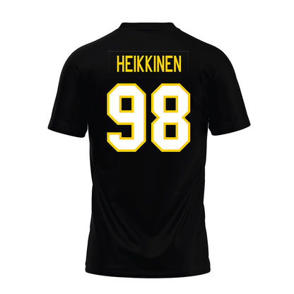 Michigan Tech - NCAA Football : Gauge Heikkinen - Black Premium Football Jersey-1
