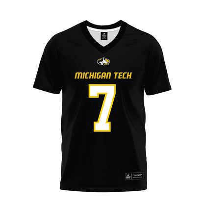 Michigan Tech - NCAA Football : Adam Rammouni - Black Premium Football Jersey-0