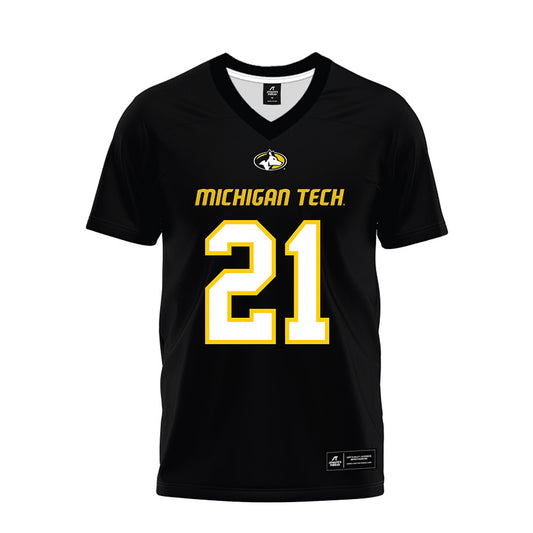 Michigan Tech - NCAA Football : Adam Rammouni - Black Premium Football Jersey-0