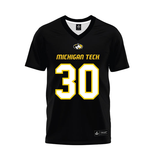 Michigan Tech - NCAA Football : Samuel Delgado - Black Premium Football Jersey-0
