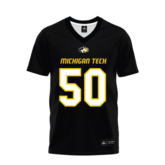 Michigan Tech - NCAA Football : Brett Karwowski Jr - Black Premium Football Jersey-0