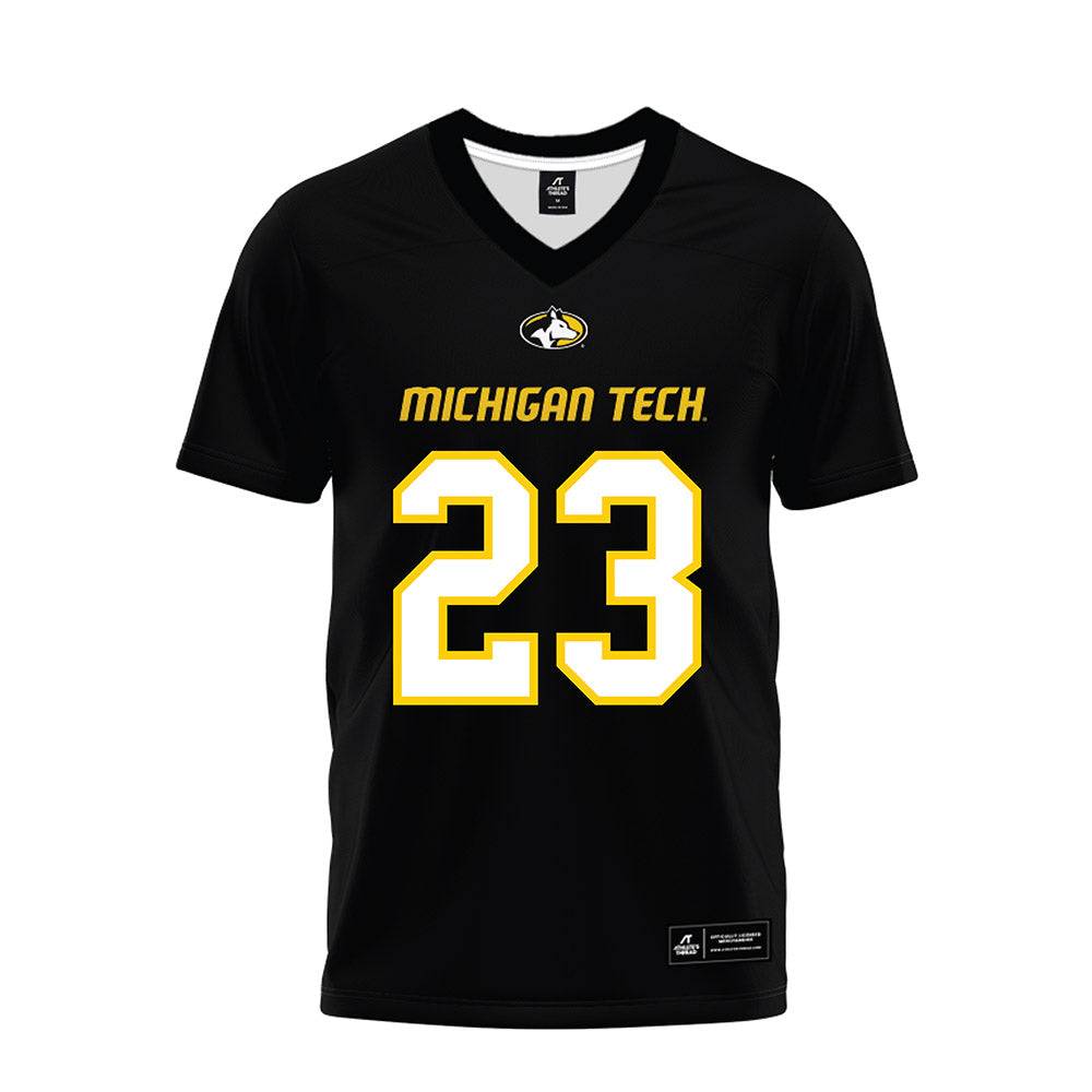 Michigan Tech - NCAA Football : Samuel Delgado - Black Premium Football Jersey-0