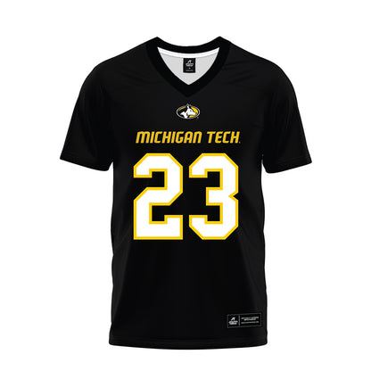 Michigan Tech - NCAA Football : Samuel Delgado - Black Premium Football Jersey-0