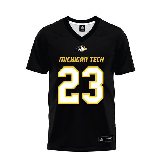 Michigan Tech - NCAA Football : Samuel Delgado - Black Premium Football Jersey-0