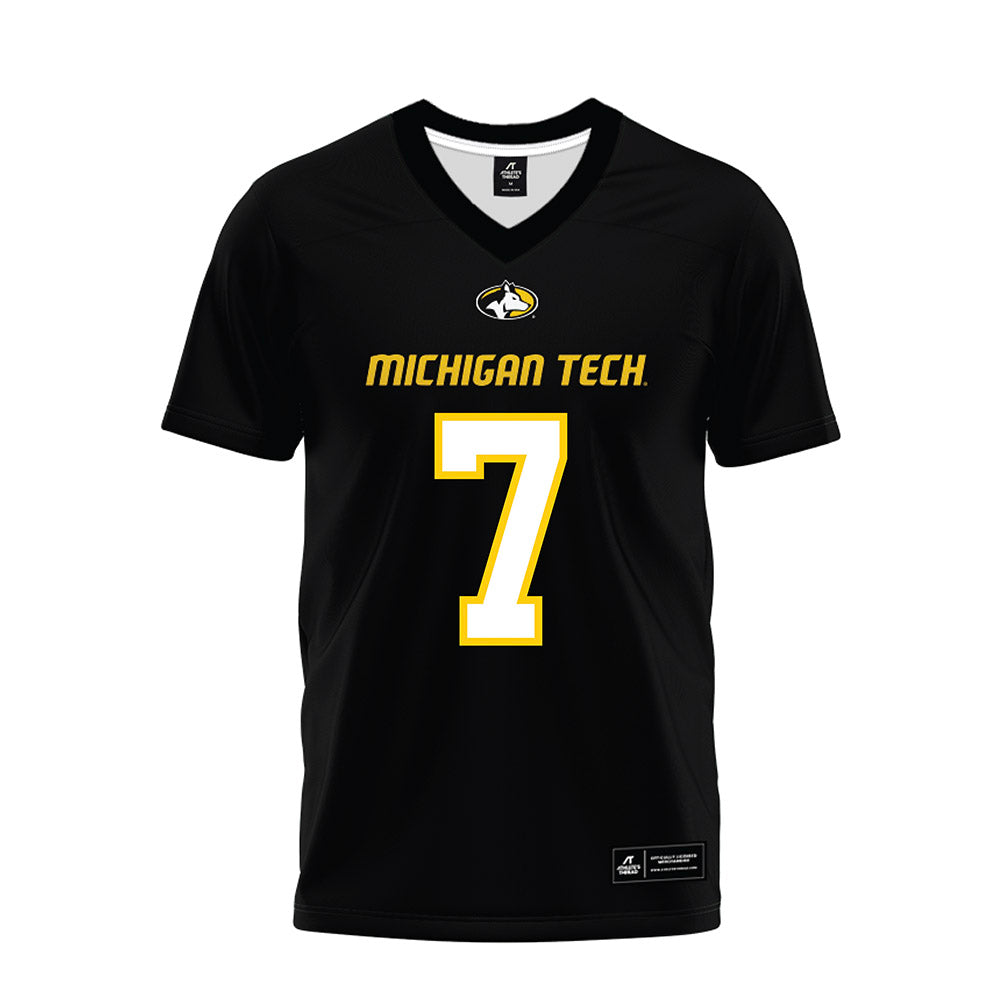Michigan Tech - NCAA Football : Chase Koch - Black Premium Football Jersey-0