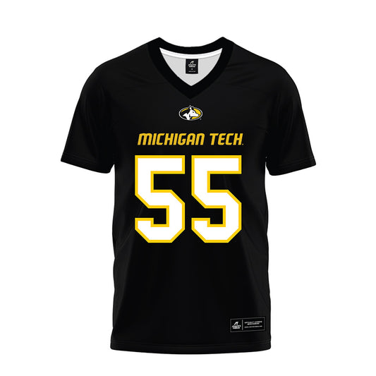 Michigan Tech - NCAA Football : Henry Crumlett - Black Premium Football Jersey-0