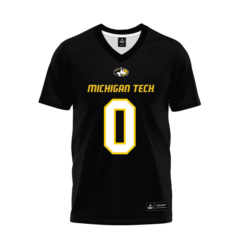 Michigan Tech - NCAA Football : Edem Denoo - Black Premium Football Jersey-0
