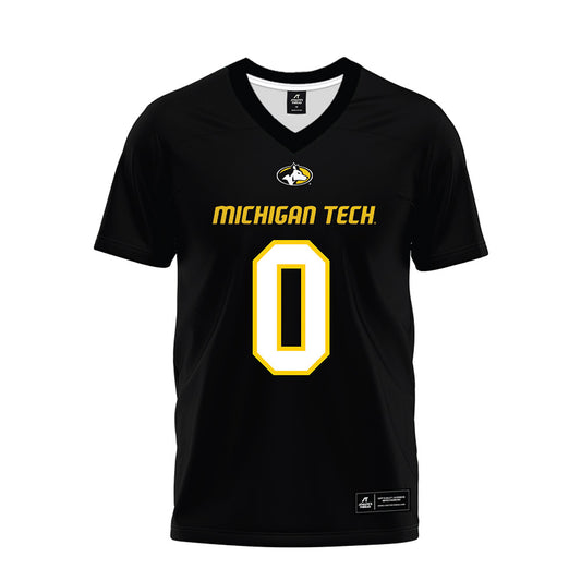 Michigan Tech - NCAA Football : Edem Denoo - Black Premium Football Jersey-0