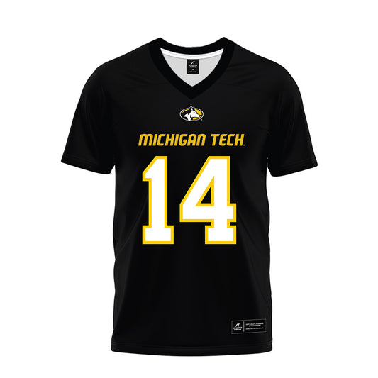 Michigan Tech - NCAA Football : Isaac Fair - Black Premium Football Jersey-0