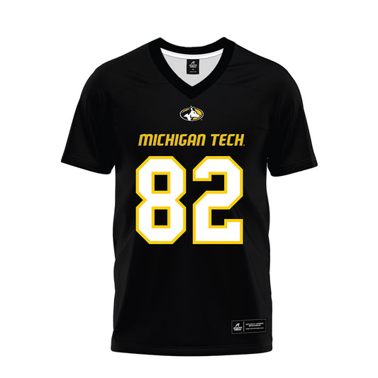 Michigan Tech - NCAA Football : Drew Heppner - Black Premium Football Jersey-0