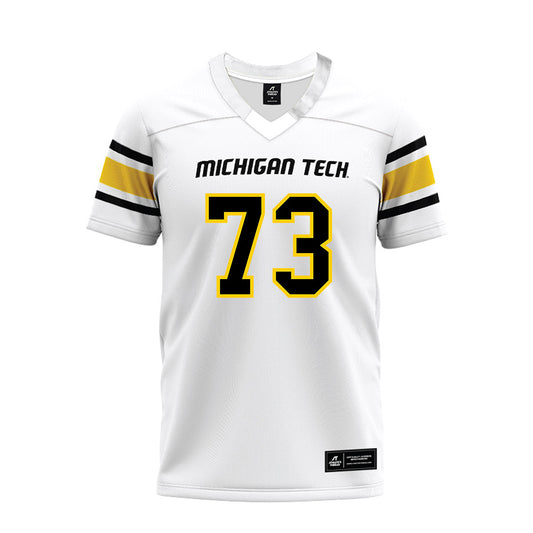 Michigan Tech - NCAA Football : Connor Byram - White Premium Football Jersey-0