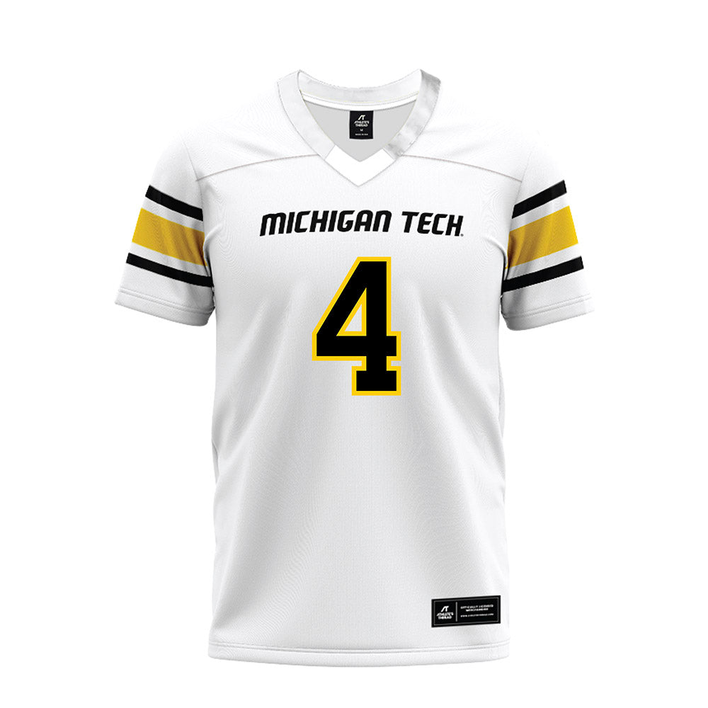 Michigan Tech - NCAA Football : Jamison Stamps - White Premium Football Jersey-0