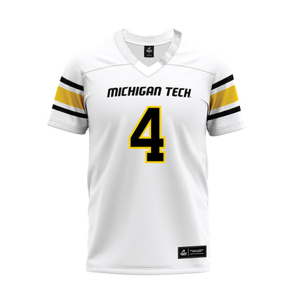 Michigan Tech - NCAA Football : Jamison Stamps - White Premium Football Jersey-0