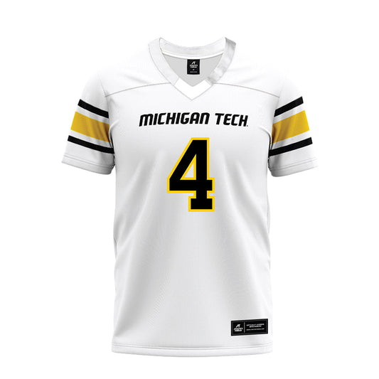 Michigan Tech - NCAA Football : Jamison Stamps - White Premium Football Jersey-0