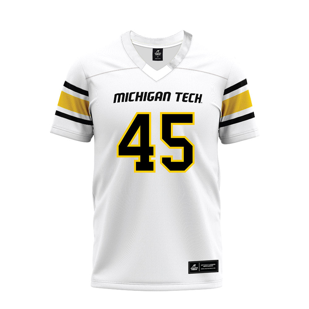 Michigan Tech - NCAA Football : Kyle Gettemy - White Premium Football Jersey-0