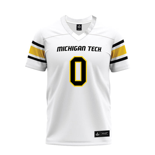 Michigan Tech - NCAA Football : Edem Denoo - White Premium Football Jersey-0