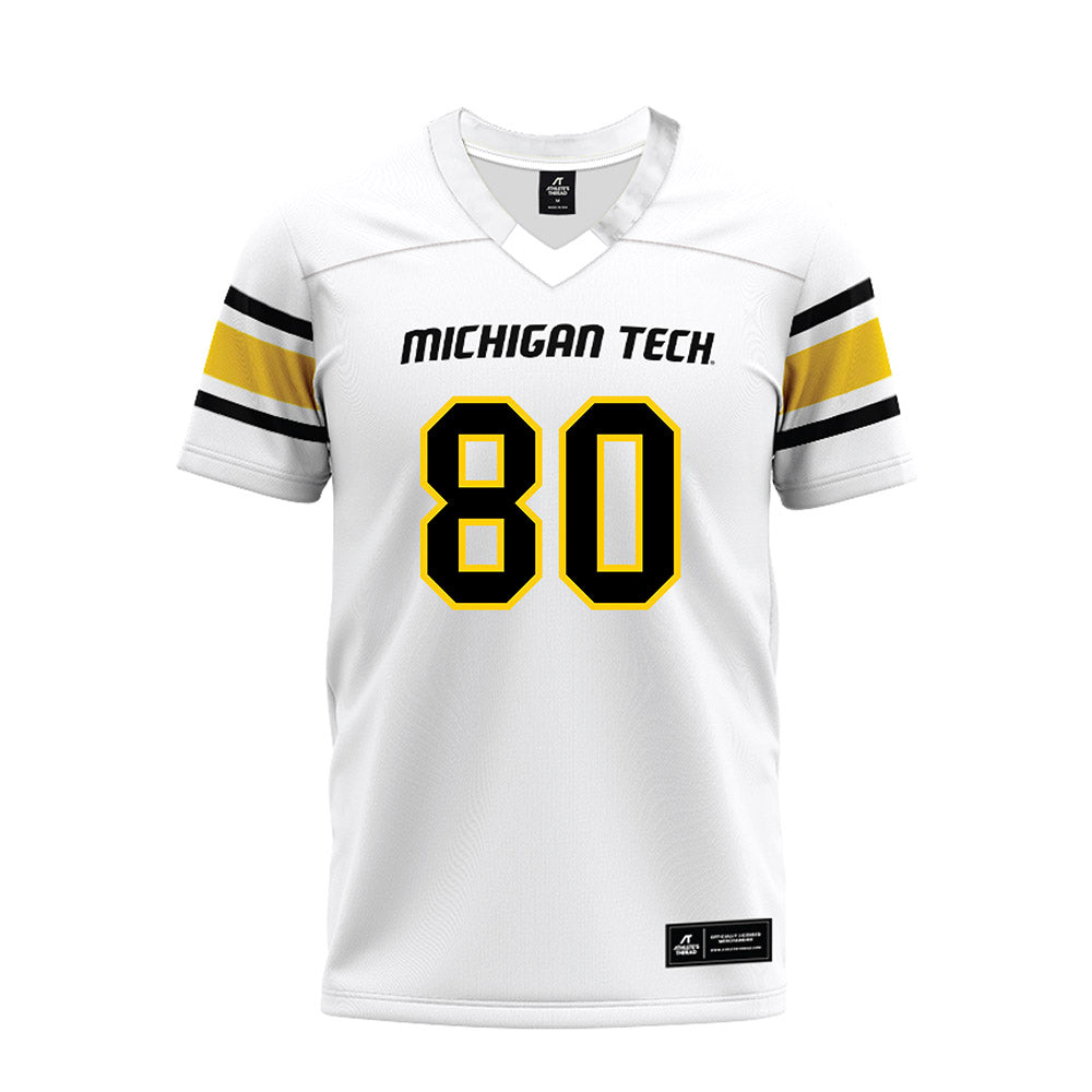 Michigan Tech - NCAA Football : Jaxon Lippert - White Premium Football Jersey-0