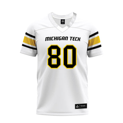 Michigan Tech - NCAA Football : Jaxon Lippert - White Premium Football Jersey-0