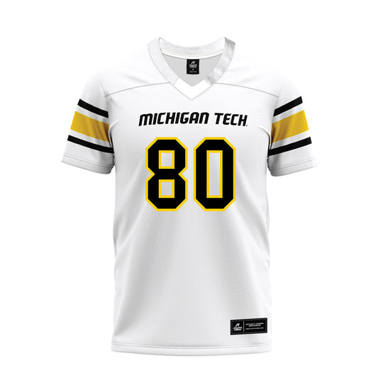 Michigan Tech - NCAA Football : Jaxon Lippert - White Premium Football Jersey-0