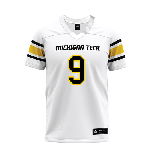 Michigan Tech - NCAA Football : MJ Hansen - White Premium Football Jersey