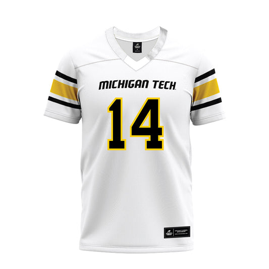 Michigan Tech - NCAA Football : Isaac Fair - White Premium Football Jersey-0