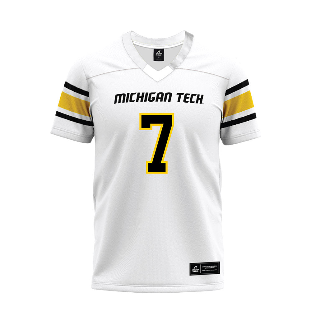 Michigan Tech - NCAA Football : Chase Koch - White Premium Football Jersey-0