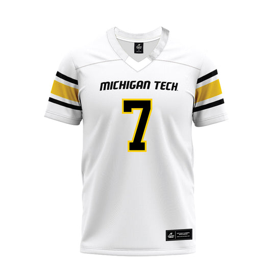 Michigan Tech - NCAA Football : Chase Koch - White Premium Football Jersey-0
