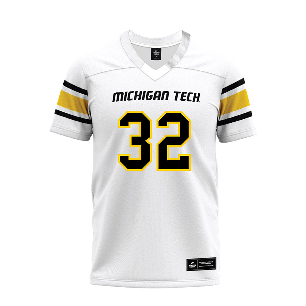 Michigan Tech - NCAA Football : Luke Gorzinski - White Premium Football Jersey
