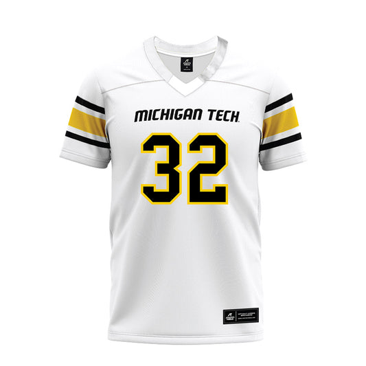 Michigan Tech - NCAA Football : Luke Gorzinski - White Premium Football Jersey