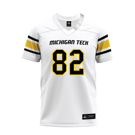 Michigan Tech - NCAA Football : Drew Heppner - White Premium Football Jersey-0