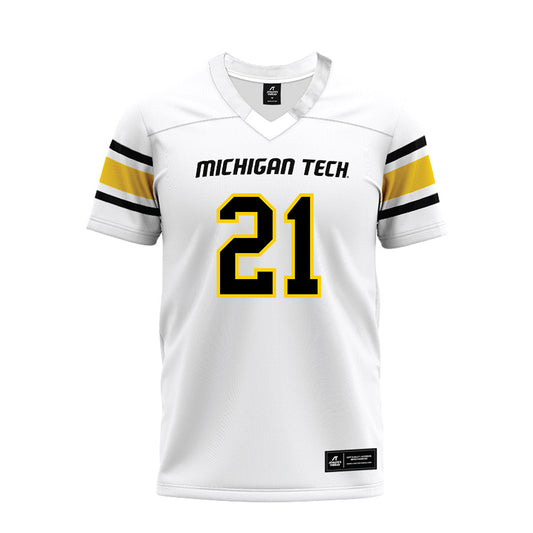 Michigan Tech - NCAA Football : Adam Rammouni - White Premium Football Jersey-0