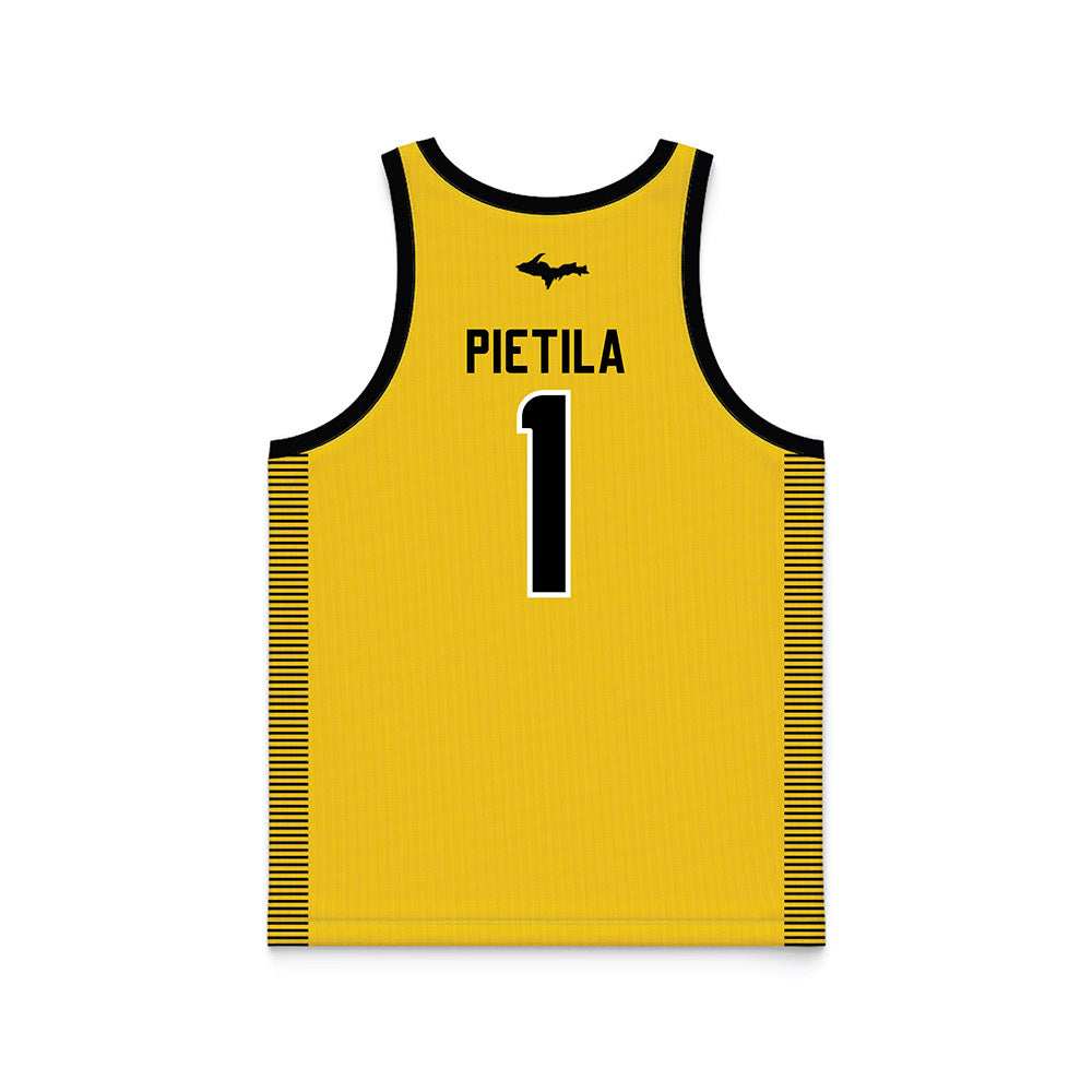 Michigan Tech - NCAA Women's Basketball : Abbie Pietila - Gold Basketball Jersey-1