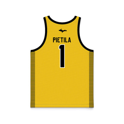 Michigan Tech - NCAA Women's Basketball : Abbie Pietila - Gold Basketball Jersey-1