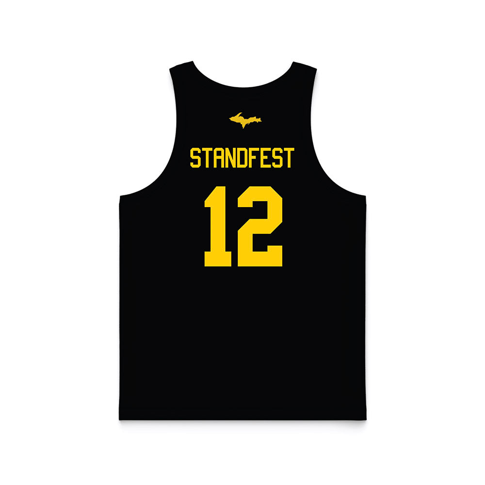 Michigan Tech - NCAA Women's Basketball : Kendall Standfest - Black Basketball Jersey-1