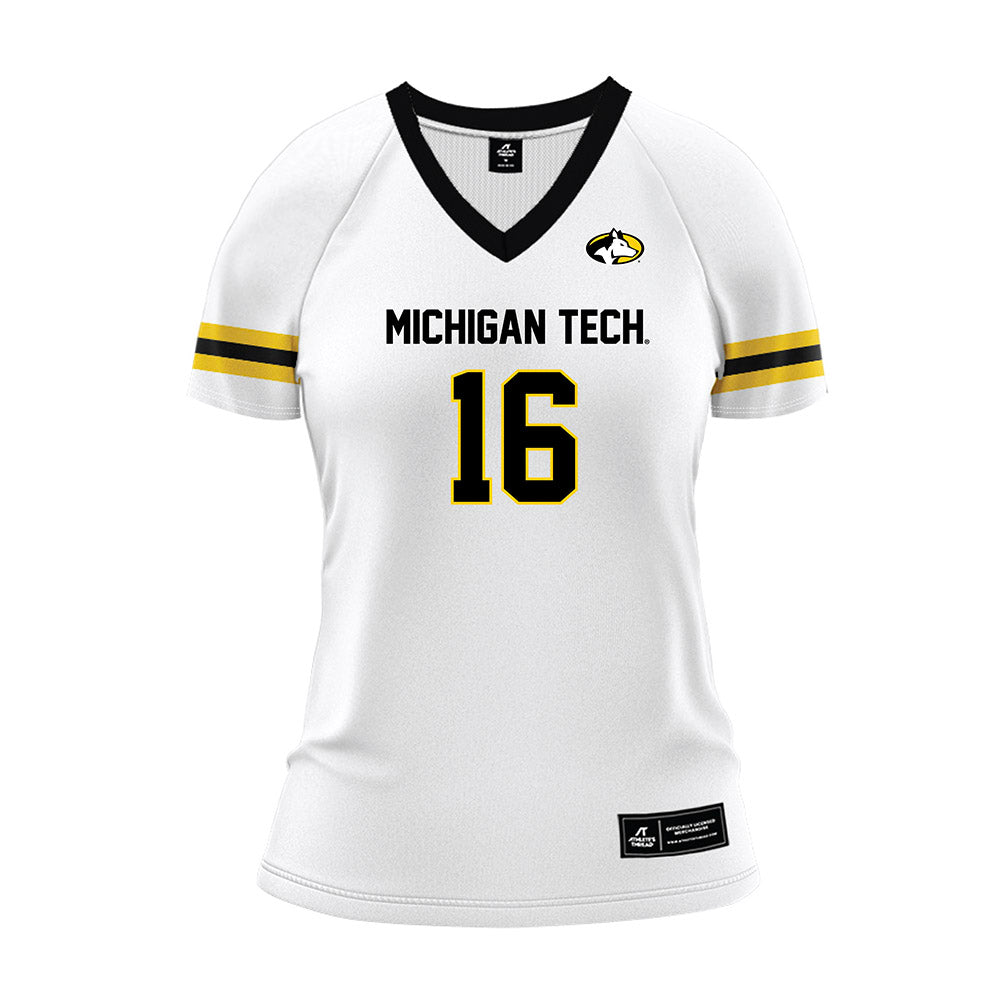 Michigan Tech - NCAA Women's Volleyball : Julia Fledderjohn - White Volleyball Jersey-0